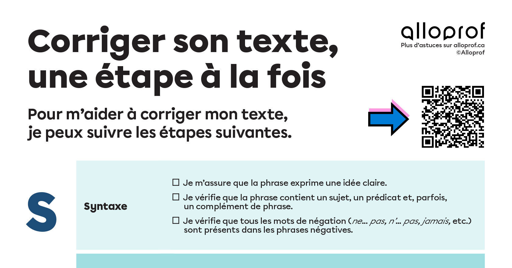 Une affiche pour savoir comment corriger son texte